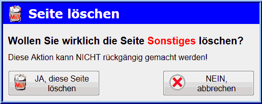 Der Seite l&ouml;schen Dialog